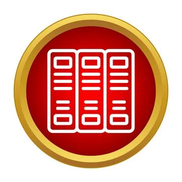 Library folders archiving information in a red button 스톡 일러스트