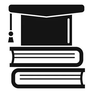 Library graduated hat icon, simple style Illustrazione stock
