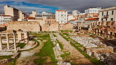 Library of Hadrian, Athens, Greece Stock Footage 341532123