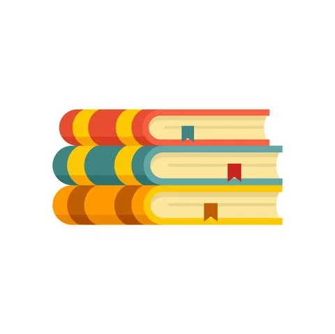 Library historical book stack icon flat isolated vector 스톡 일러스트