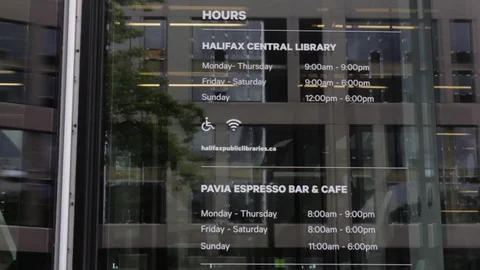 Library Hours Again, Halifax, Nova Scotia, Canada 動画素材 91748148