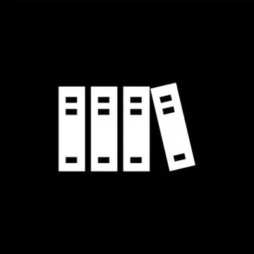Library Icon On Black Background. Black Flat Style Vector Illustration. Stock Illustration