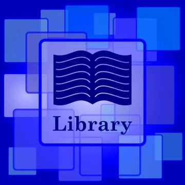 Library icon. Internet button on abstract background.. Stock Illustration