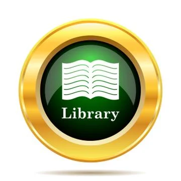 Library icon. Internet button on white background.. 스톡 일러스트
