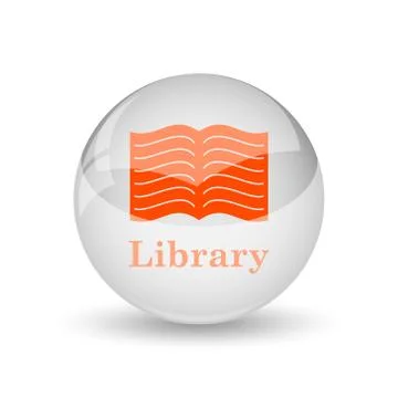 Library icon. Internet button on white background.. 스톡 일러스트