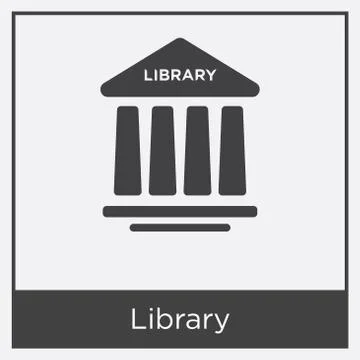 Library icon isolated on white background Illustrazione stock gratuita