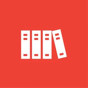 Library Icon On Red Background. Red Flat Style Vector Illustration Stock Illustration