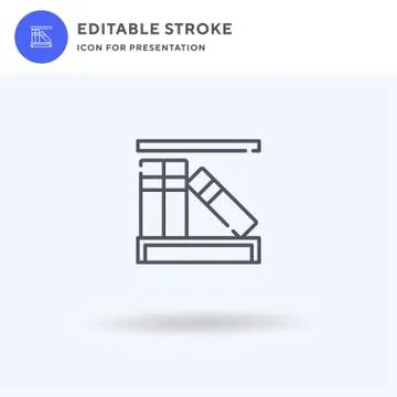 Library icon vector, filled flat sign, solid pictogram isolated on white, logo Stock Illustration