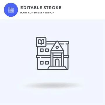 Library icon vector, filled flat sign, solid pictogram isolated on white, logo Illustrazione stock