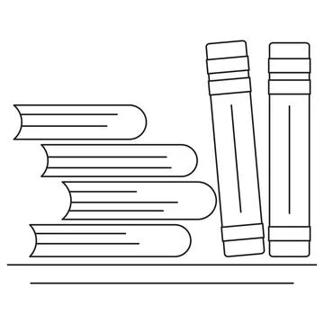 Library Icon. Vector pictogram with thin black lines Illustrazione stock