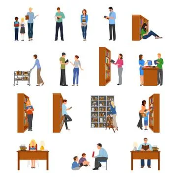 Library Icons Set 库存插图