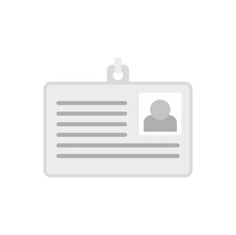 Library id card icon flat isolated vector Illustrazione stock