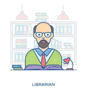 Library Incharge Avatar Stock Illustration