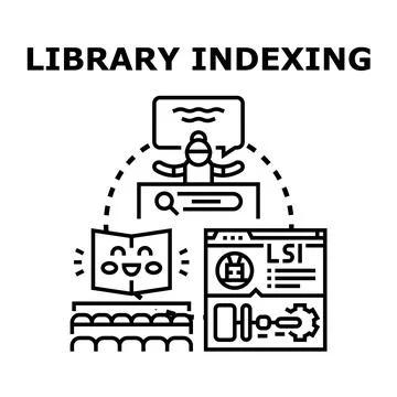 Library indexing system creating order and finding data Stock Illustration