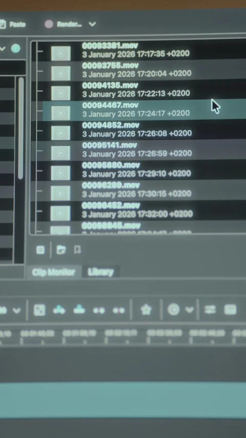 Library interface within a video editing software Stock Footage 326065383