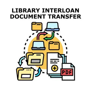 Library interloan document transfer vector concept Stock Illustration