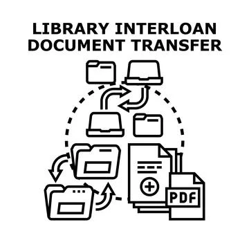 Library interloan document transfer vector concept Stock Illustration