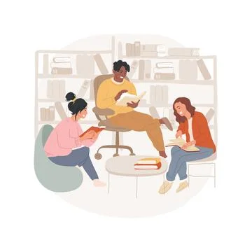 Library isolated cartoon vector illustration. Ilustración de archivo