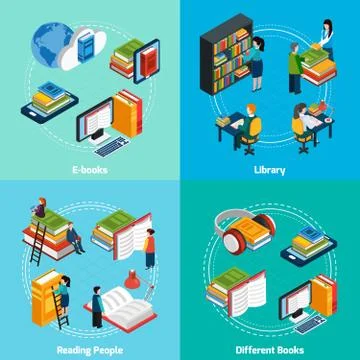 Library Isometric 2x2 Compositions Stockillustratie