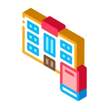 Library isometric icon vector illustration Illustrazione stock
