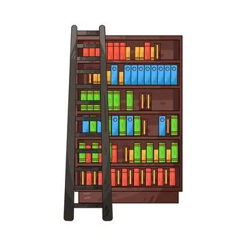 Library ladder illustration Stock Illustration