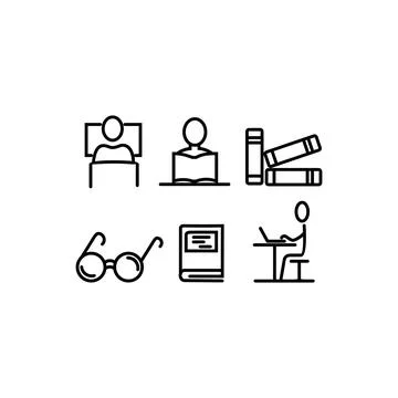 Library line icon vector Stock Illustration