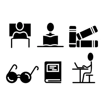 Library line icon vector Stock Illustration