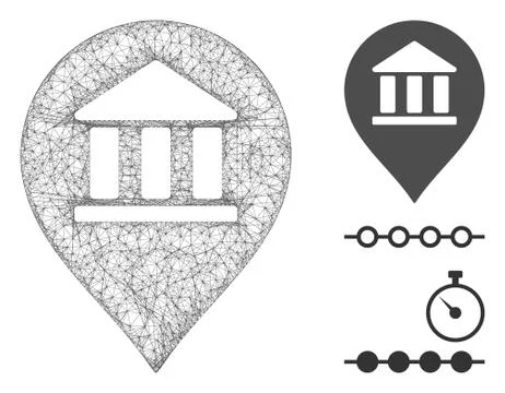 Library Map Marker Polygonal Web Vector Mesh Illustration Ilustración de archivo
