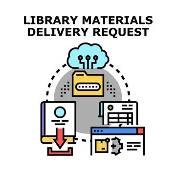 Library materials delivery request concept illustration Stockillustratie