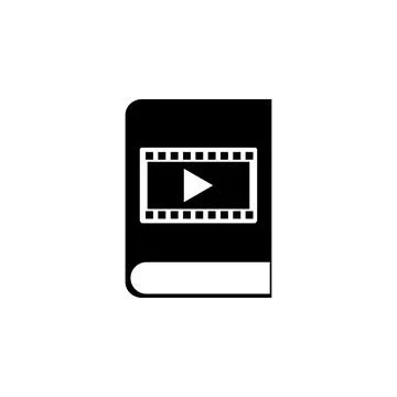 Library Movie Book Flat Vector Icon Stock Illustration