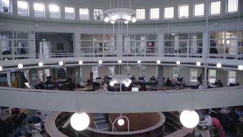 Library packed by students Stock Footage 231432834