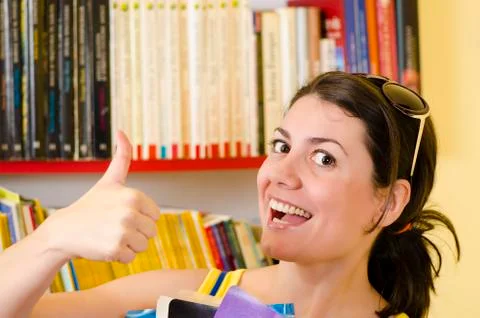 Into a library Stock Photos