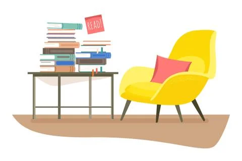 Library. place to read. reading room. back to school. student workplace Stock Illustration