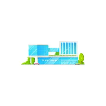 Library public building icon, flat isolated facade Ilustración de archivo