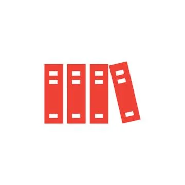 Library Red Icon On White Background. Red Flat Style Vector Illustration. Stock Illustration