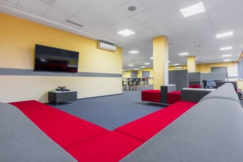 Library relax area with sofa Stock Photos