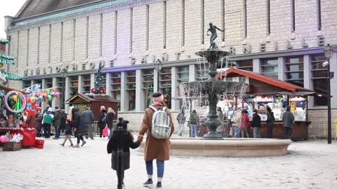 Library Saint-Corneille (Bibliothèque Saint-Corneille) in Christmas Time Stock Footage 225844045