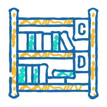 Library school icon doodle illustration Illustrazione stock