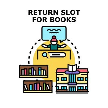 Library service for returning books concept icon Stock Illustration