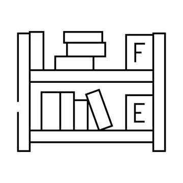 Library shelf line icon vector illustration Stock Illustration