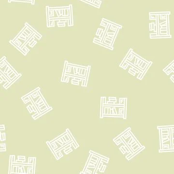 Library shelf line vector seamless pattern 스톡 일러스트