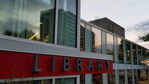 Library Sign Stock Footage 93811698