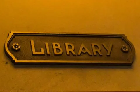 Library sign Stock Photos