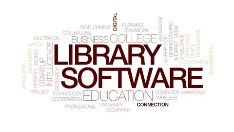 Library software animated word cloud, text design animation. Kinetic typography. Stock Footage 81862049