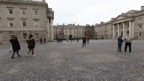 Library Square and the Campanile, Trinity College, Dublin, Republic of Irelan Stock Footage 108857819