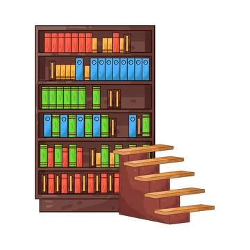 Library stairs illustration Stock Illustration