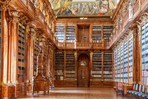 Library of the Strahov Monastery Stock Photos