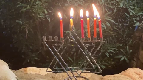 Library in the synagogue Shofar on the shelf. Stock Footage 261331568