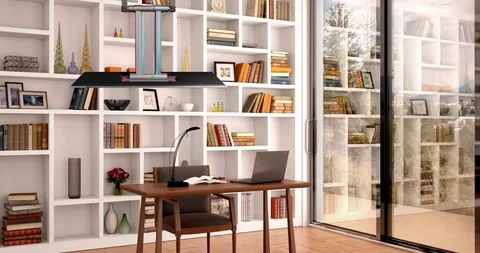 Library Virtual Set Backdrop Stock Footage 119326566