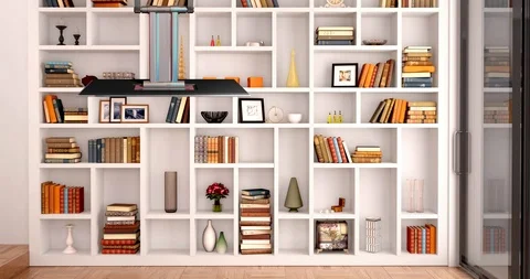 Library Virtual Set Backdrop Stock Footage 119326572